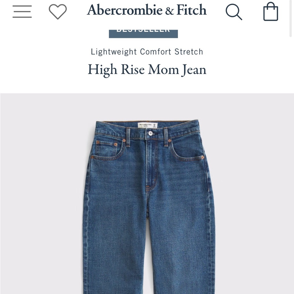 Abercrombie High Rise Mom Jean BRAND NWT